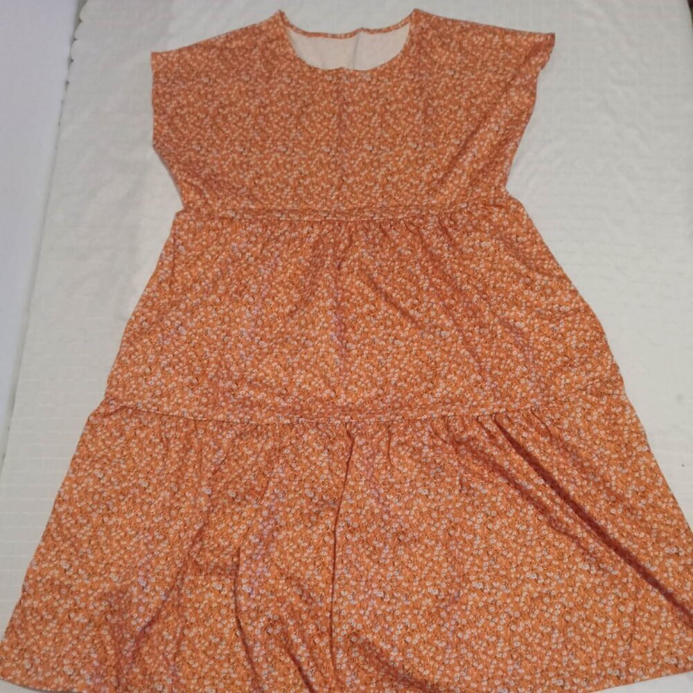 Summer dress and/or hippie cover-up dress, very soft, polyester, non-stretch, L